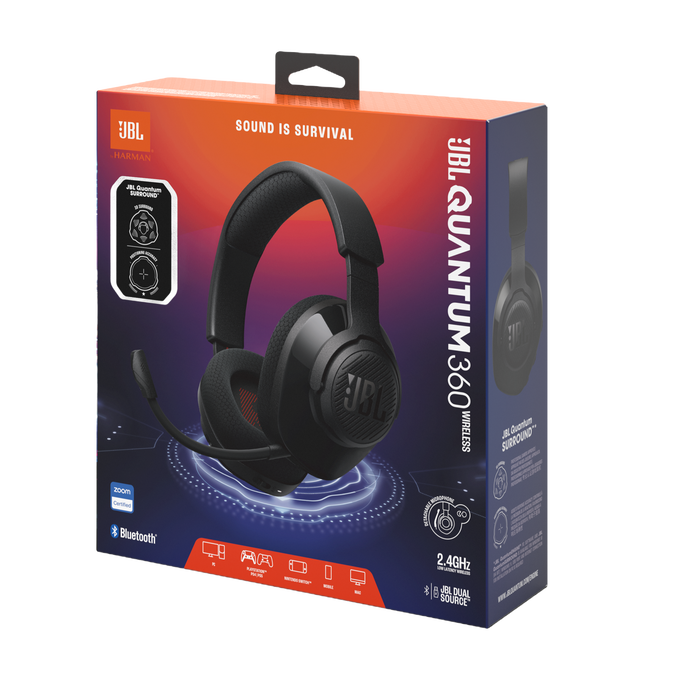 JBL Quantum 360 Wireless - Black - Wireless over-ear gaming headset with surround sound and detachable mic - Detailshot 15 image number null